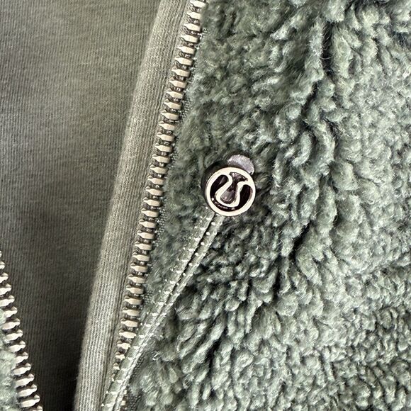 Lululemon Scuba Oversized Half-Zip Fleece Hoodie Size M/L Sherpa Green Cropped - Picture 9 of 14